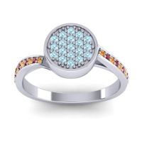 Aquamarine Fashion Ring In 14k White Gold With Citrine And Ruby – Cakra Statement Ring