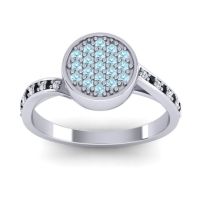 Aquamarine Fashion Ring In 14k White Gold With Lab Diamond And Black Onyx – Cakra Statement Ring