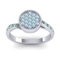 Aquamarine Fashion Ring In Platinum With Emerald – Cakra Statement Ring