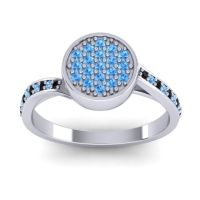 Blue Sapphire Fashion Ring In 14k White Gold With Black Onyx – Cakra Statement Ring