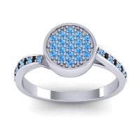 Blue Sapphire Fashion Ring In 14k White Gold With Black Onyx – Cakra Statement Ring