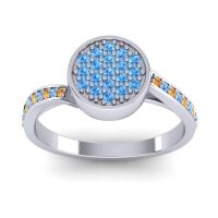 Blue Sapphire Fashion Ring In 14k White Gold With Citrine – Cakra Statement Ring