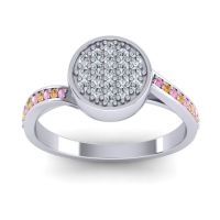 Lab Diamond Fashion Ring In 14k White Gold With Pink Tourmaline And Citrine – Cakra Statement Ring