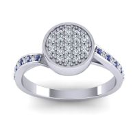 Diamond Fashion Ring In 14k White Gold With Swiss Blue Topaz – Cakra Statement Ring