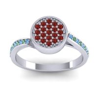 Garnet Fashion Ring In Platinum With Blue Sapphire And Emerald – Cakra Statement Ring