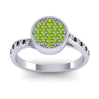 Peridot Fashion Ring In 14k White Gold With Diamond And Black Onyx – Cakra Statement Ring