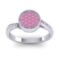 Pink Tourmaline Fashion Ring In 14k White Gold With Aquamarine – Cakra Statement Ring