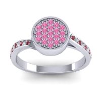 Pink Tourmaline Fashion Ring In 14k White Gold With Ruby And Diamond – Cakra Statement Ring