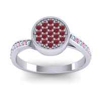 Ruby Fashion Ring In Platinum With Aquamarine And Pink Tourmaline – Cakra Statement Ring
