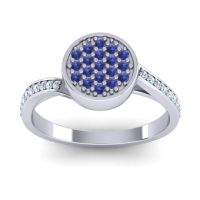 Swiss Blue Topaz Fashion Ring In Palladium With Lab Diamond And Aquamarine – Cakra Statement Ring