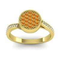 Citrine Fashion Ring In 14k Yellow Gold With Lab Diamond – Cakra Statement Ring