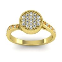 Lab Diamond Fashion Ring In 14k Yellow Gold With Citrine And Diamond – Cakra Statement Ring