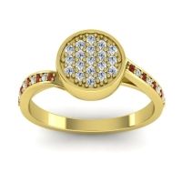 Diamond Fashion Ring In 14k Yellow Gold With Garnet – Cakra Statement Ring