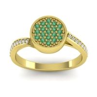 Emerald Fashion Ring In 14k Yellow Gold With Lab Diamond – Cakra Statement Ring