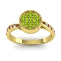 Peridot Fashion Ring In 14k Yellow Gold With Garnet And Diamond – Cakra Statement Ring