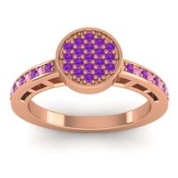 Amethyst Fashion Ring In 14K Rose Gold With Pink Tourmaline – Dipika Statement Ring