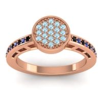 Aquamarine Fashion Ring In 14K Rose Gold With Black Onyx And Swiss Blue Topaz – Dipika Statement Ring