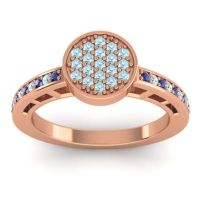 Aquamarine Fashion Ring In 14K Rose Gold With Swiss Blue Topaz – Dipika Statement Ring