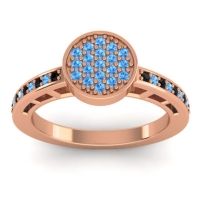 Blue Sapphire Fashion Ring In 14K Rose Gold With Black Onyx – Dipika Statement Ring