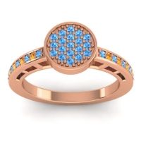 Blue Sapphire Fashion Ring In 14K Rose Gold With Citrine – Dipika Statement Ring