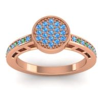 Blue Sapphire Fashion Ring In 14K Rose Gold With Emerald – Dipika Statement Ring