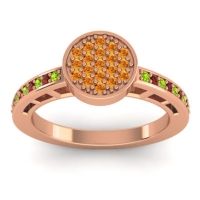 Citrine Fashion Ring In 14K Rose Gold With Peridot And Garnet – Dipika Statement Ring