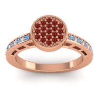 Garnet Fashion Ring In 14K Rose Gold With Blue Sapphire And Lab Diamond – Dipika Statement Ring