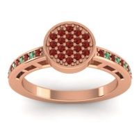 Garnet Fashion Ring In 14K Rose Gold With Emerald – Dipika Statement Ring