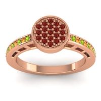 Garnet Fashion Ring In 14K Rose Gold With Peridot And Citrine – Dipika Statement Ring