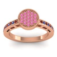 Pink Tourmaline Fashion Ring In 14K Rose Gold With Garnet And Swiss Blue Topaz – Dipika Statement Ring