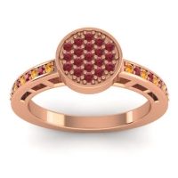 Ruby Fashion Ring In 14K Rose Gold With Citrine – Dipika Statement Ring