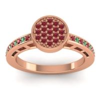 Ruby Fashion Ring In 14K Rose Gold With Emerald – Dipika Statement Ring
