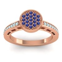 Swiss Blue Topaz Fashion Ring In 14K Rose Gold With Aquamarine – Dipika Statement Ring