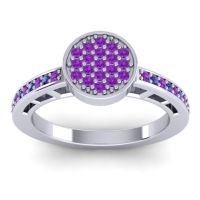 Amethyst Fashion Ring In 14k White Gold With Swiss Blue Topaz – Dipika Statement Ring
