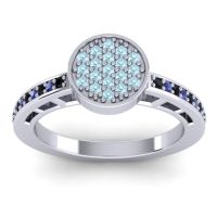 Aquamarine Fashion Ring In 14k White Gold With Black Onyx And Swiss Blue Topaz – Dipika Statement Ring
