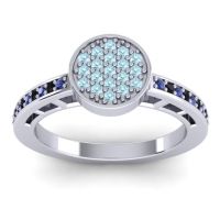 Aquamarine Fashion Ring In 14k White Gold With Swiss Blue Topaz And Black Onyx – Dipika Statement Ring