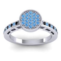 Blue Sapphire Fashion Ring In 14k White Gold With Black Onyx – Dipika Statement Ring