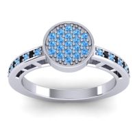 Blue Sapphire Fashion Ring In 14k White Gold With Black Onyx – Dipika Statement Ring