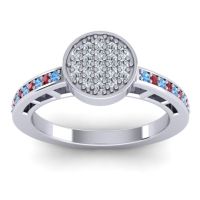 Lab Diamond Fashion Ring In 14k White Gold With Blue Sapphire And Ruby – Dipika Statement Ring