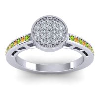 Lab Diamond Fashion Ring In 14k White Gold With Peridot And Citrine – Dipika Statement Ring