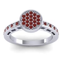 Garnet Fashion Ring In 14k White Gold With Diamond – Dipika Statement Ring