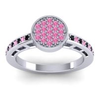 Pink Tourmaline Fashion Ring In 14k White Gold With Black Onyx – Dipika Statement Ring