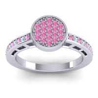 Pink Tourmaline Fashion Ring In 14k White Gold With Aquamarine – Dipika Statement Ring