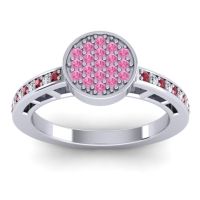 Pink Tourmaline Fashion Ring In 14k White Gold With Ruby And Diamond – Dipika Statement Ring
