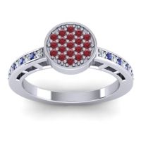 Ruby Fashion Ring In 14k White Gold With Lab Diamond And Swiss Blue Topaz – Dipika Statement Ring