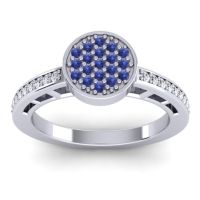 Swiss Blue Topaz Fashion Ring In 14k White Gold With Diamond – Dipika Statement Ring