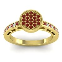 Garnet Fashion Ring In 14k Yellow Gold With Ruby And Diamond – Dipika Statement Ring