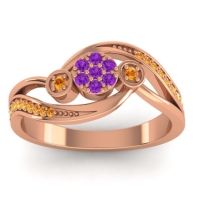 Amethyst Fashion Ring In 18K Rose Gold With Citrine – Caya Simple Ring