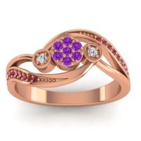 Simple Floral Pave Bypass Caya Ring