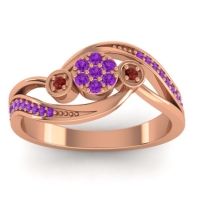 Amethyst Fashion Ring In 18K Rose Gold With Garnet – Caya Simple Ring